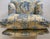 Wood Custom Pierre Frey Braquenié Beige & Blue Toile Club Chair With Manuel Canovas Trim For Sale - Image 7 of 11
