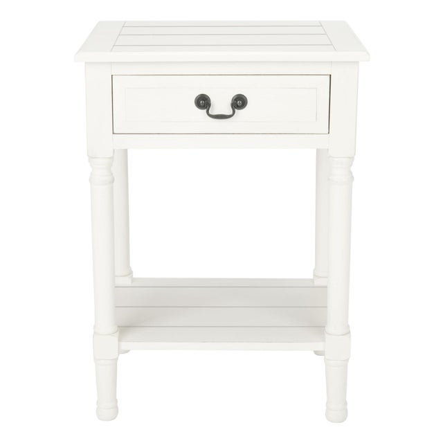 Whitney 1 Drawer Accent Table in White For Sale