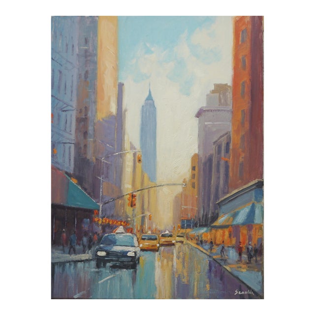 Original Oil Painting on Canvas, New York by Sean Wu For Sale