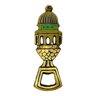 1970s Vintage Boho Chic Italian Mediterranean Brass Artechetural Bottle Opener For Sale
