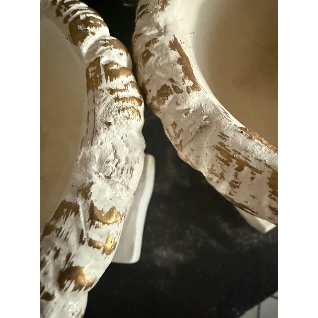 Pair of Vintage Chalk Ware Planters Pots Plants For Sale - Image 4 of 4