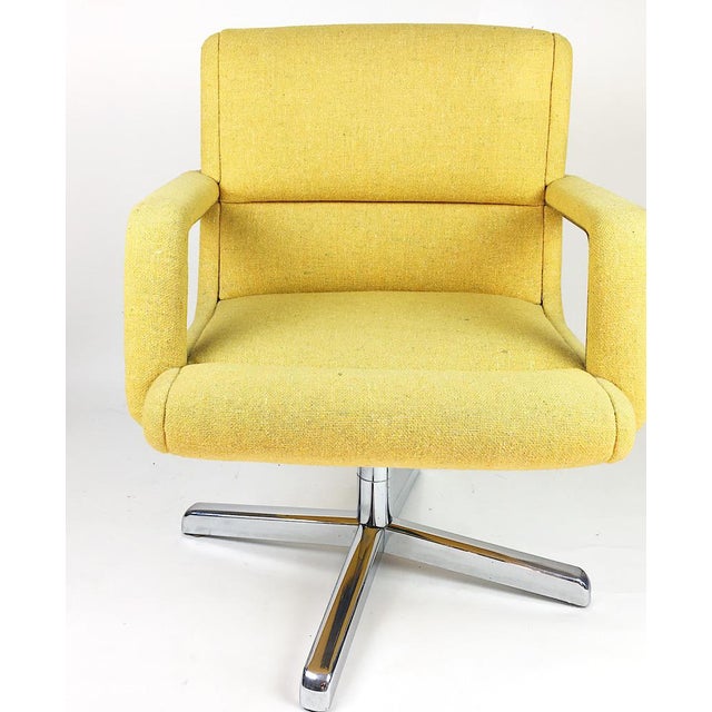 Vintage Chrome and Yellow Tweed Office Chair Chairish