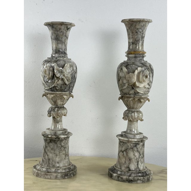 Large Mid-Century Italian Alabaster Vases, 1930s, Set of 2 For Sale - Image 13 of 18