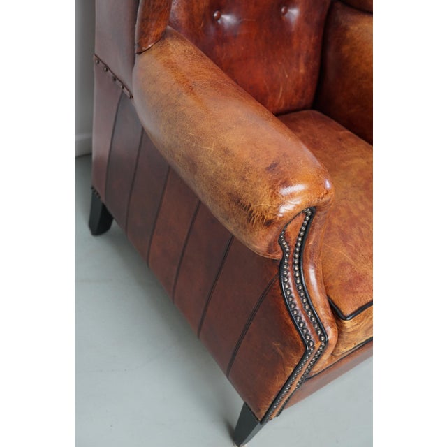 Vintage Dutch Club Chair in Cognac Leather, 1970s For Sale - Image 12 of 18