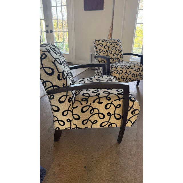 Transitional Bolero Upholstered Accent Chairs by Adriana Hoyos. Sold as a Set For Sale - Image 3 of 10