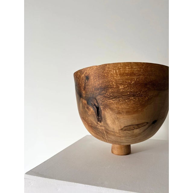 Early 21st Century Minimalist Sculptural Vessel in Olive Ash For Sale - Image 5 of 7