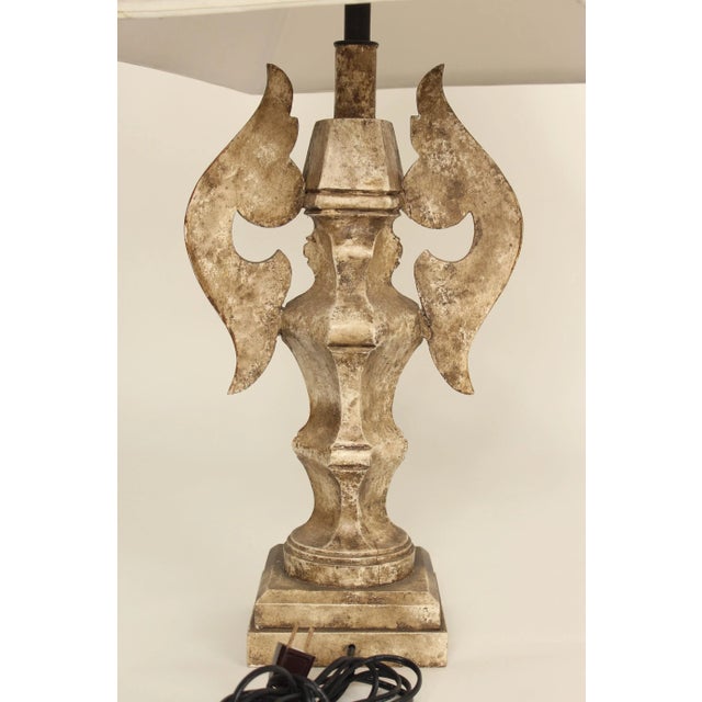 Italian Silver Leaf Table Lamps - a Pair For Sale - Image 4 of 11