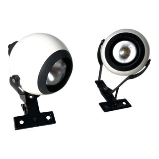 Pair of French Space Age Clip on Eyeball Spot Lights / Lamps For Sale