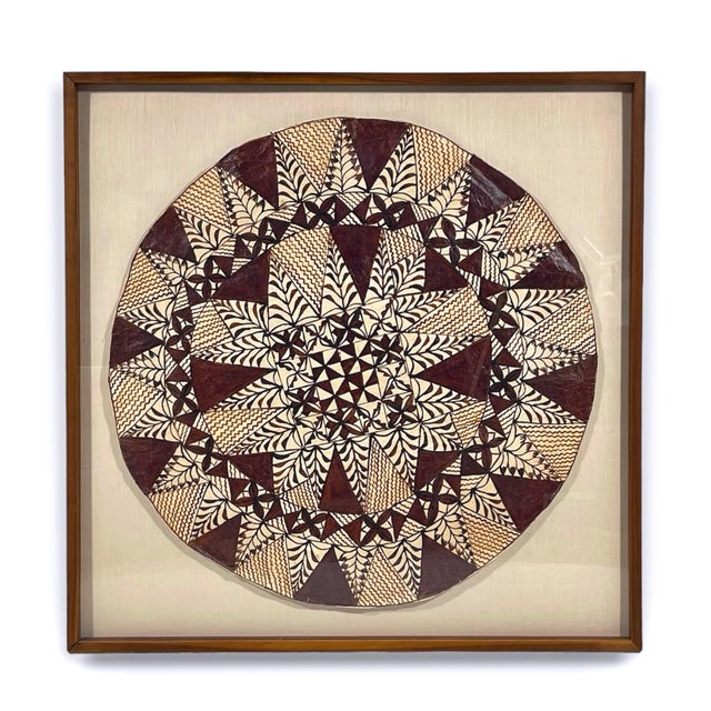 Framed Samoan Tapa Cloth For Sale - Image 9 of 9