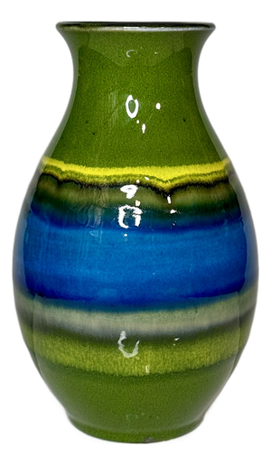 Ceramic Art Table Vase Glazed with Striped Decor by Renée Neue for Hutschenreuther, 1960s