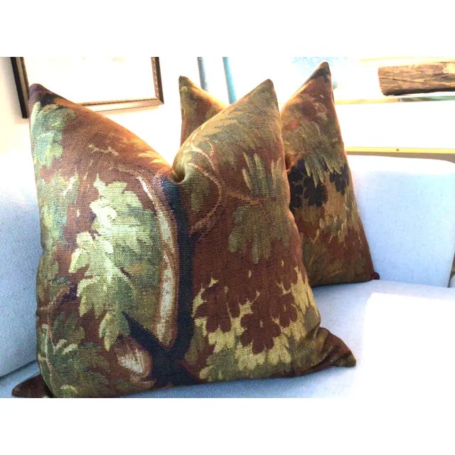 Dedar Schwarzwald in Automne Double-Sided 22" Down Filled Pillows - A Pair For Sale - Image 4 of 7