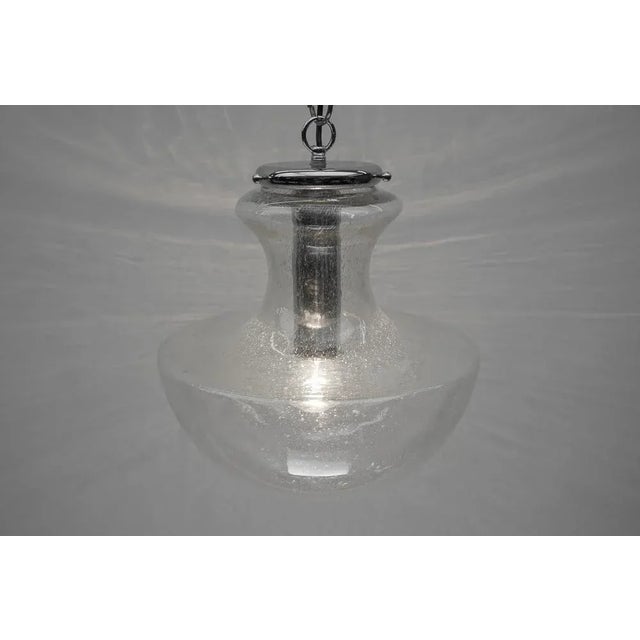 Mid-Century Modern Chrome & Bubble Glass Pendant Lamp, Germany, 1960s For Sale - Image 6 of 8