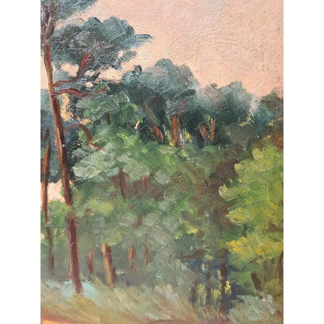 French Provincial Early 20th Century Impressionist Barbizon School Landscape, Children at Play, Mont-De-l'Enclus Painting by Georges Guerin For Sale - Image 3 of 11