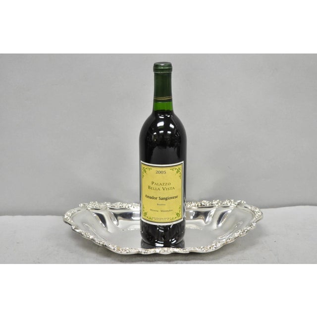 Vintage International Silver Co "Countess" Silver Plated Scalloped Trinket Nut Dish Serving Platter Tray. Circa Mid 20th...