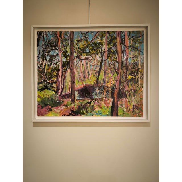 Contemporary Linda Clerget, Meet in the Forest, Acrylic For Sale - Image 3 of 9