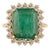 7.22Ct Zambian Emerald Halo Diamond Bridal Cocktail Ring Size 5.5 in 18k Solid Gold For Sale