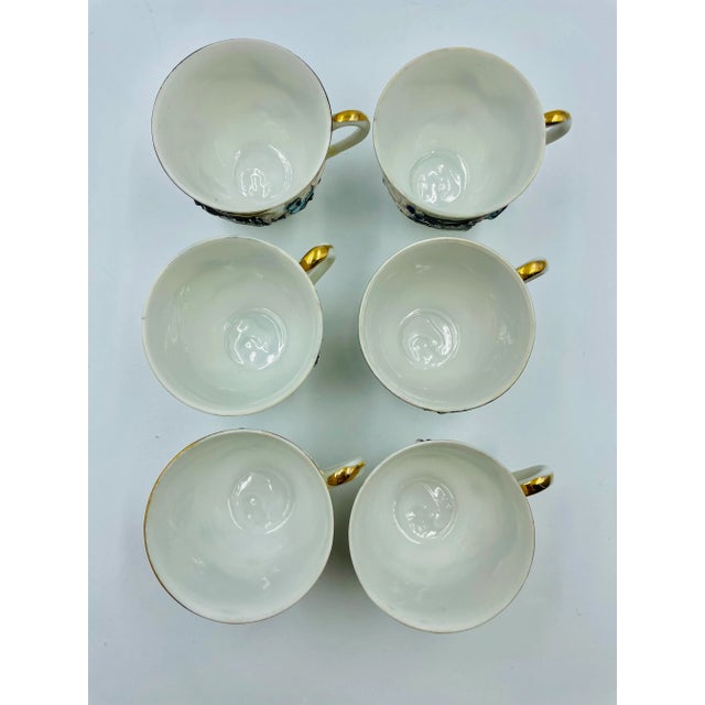 White Vintage White Dragon Ware Lusterware Moriage Geisha Lithophane Tea Set- 15 Pieces For Sale - Image 8 of 13