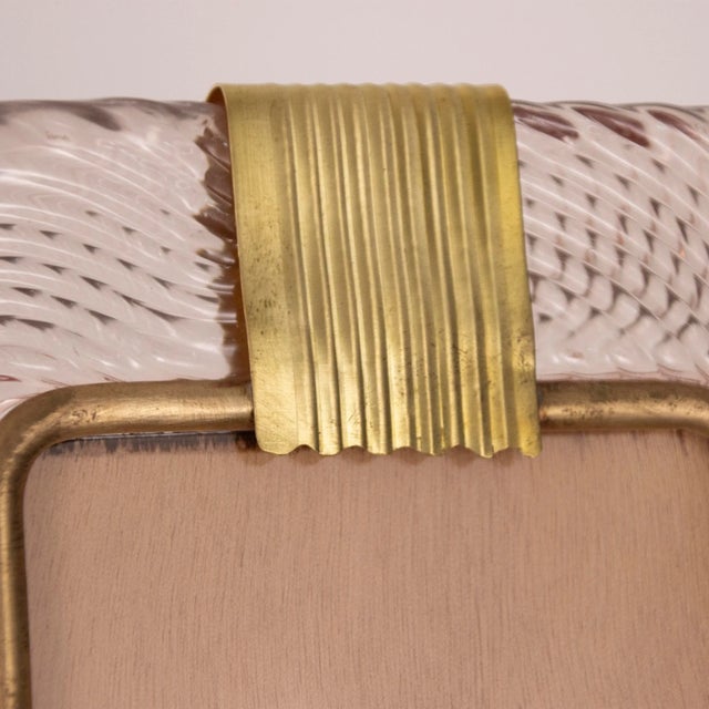 Murano Glass and Twisted Brass Picture Frame, Italy, 1990s For Sale - Image 4 of 12