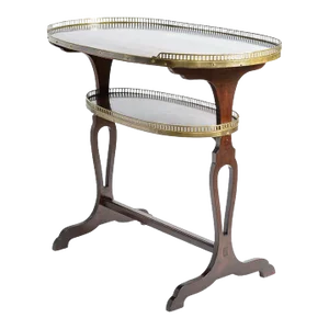French Brass Gallery Kidney Shape Side Table