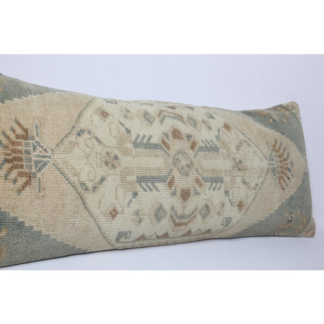 Turkish Oriental Hand Knotted Oushak Throw Pillow Cushion - 16'' X 38'' For Sale - Image 9 of 11