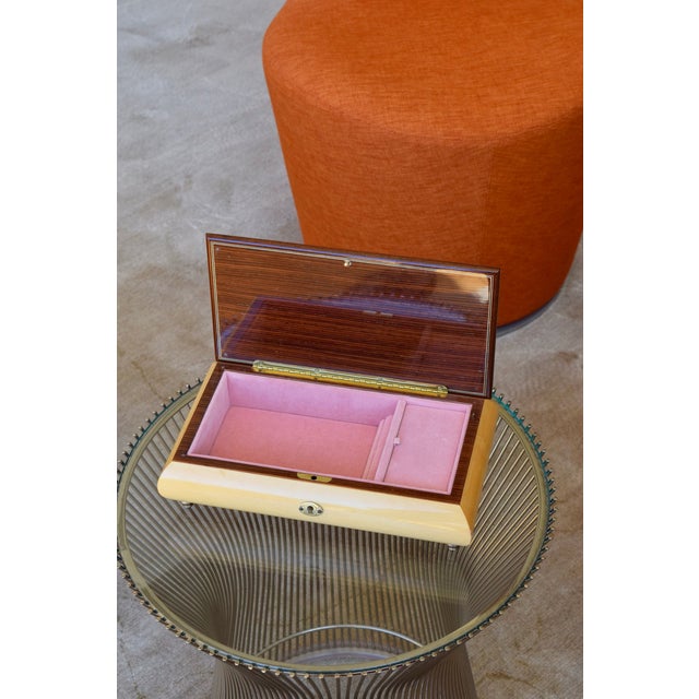 Mid-Century Modern Mid 20th Century Italian Sorrento Inlaid Floral Bouquet Musical Box For Sale - Image 3 of 6