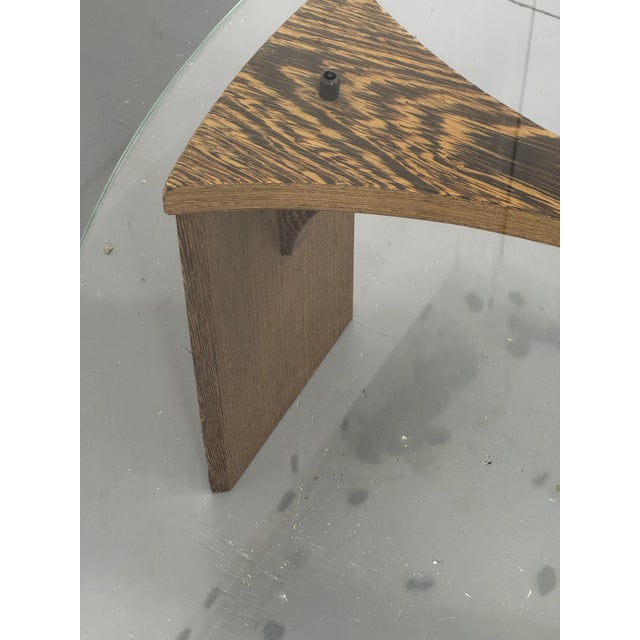 Black Mid-Century Modernist Round Wenge and Glass Coffee Table, 1960s For Sale - Image 8 of 16