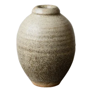Vintage Wheel-Thrown Speckled Glaze Stoneware Vessel, Circa 1970s