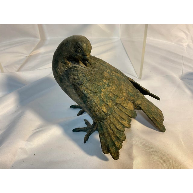 Asian Pair of Antique Asian Metal Pigeons For Sale - Image 3 of 10