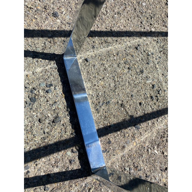 1970s Mid Century Modern Chrome and Glass Sofa Table For Sale - Image 6 of 6