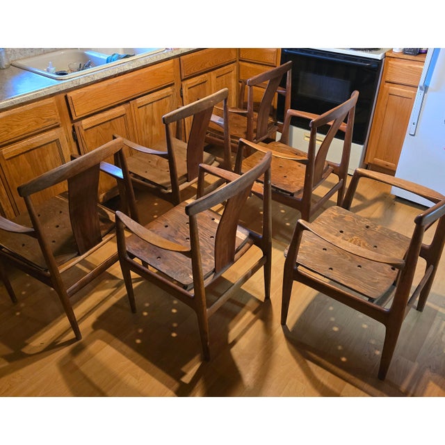 1960s Set of Six Teak Original Mid-Century 1960s Folke Ohlsson by Dux Circa 1960's For Sale - Image 5 of 7