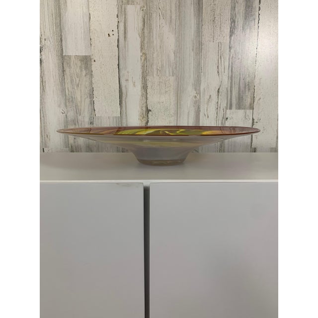 1990s Vintage Over-Sized Art Glass Bowl / Charger For Sale - Image 5 of 12