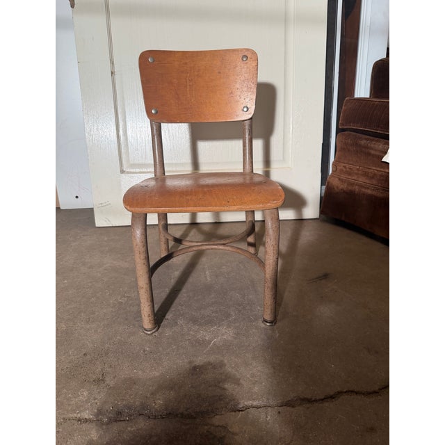 Wood Mid 20th Century Irwin School Chair For Sale - Image 7 of 11