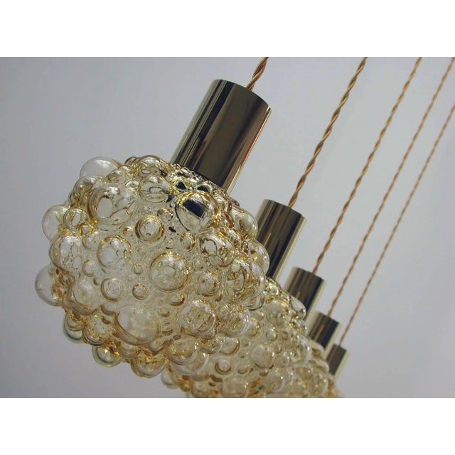 Mid-Century German Amber Glass Bubble and Brass Pendant, 1960s For Sale - Image 4 of 11