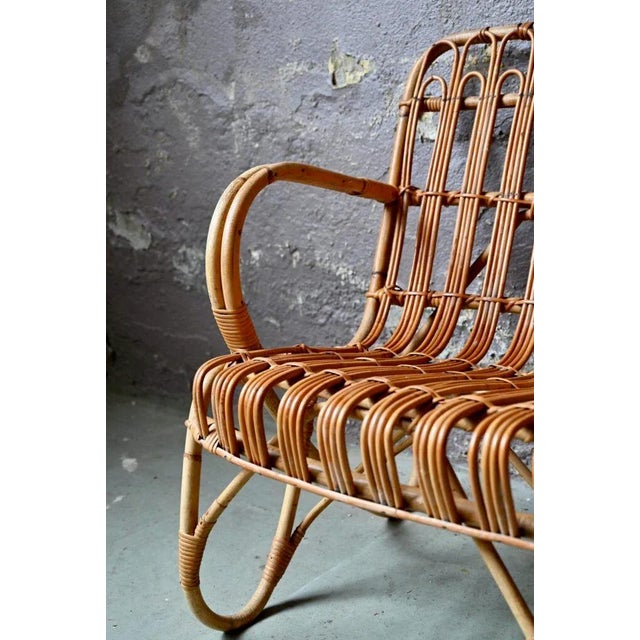 Vintage Rattan Bench | Chairish