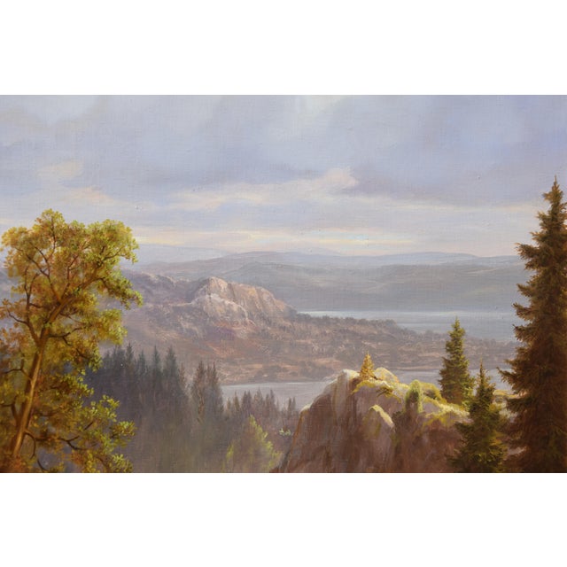 Hermann Dieste, Mountain Landscape, 1990s, Oil Painting on Canvas, Framed For Sale - Image 7 of 10