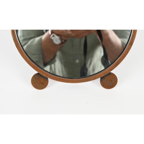 Italian Art Deco Adjustable Copper Table Mirror, Italy, 1930s For Sale - Image 11 of 18
