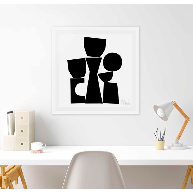 "Cocktail Party in Black and White" (Black, White) This is a striking and elegant fine art print that explores the...