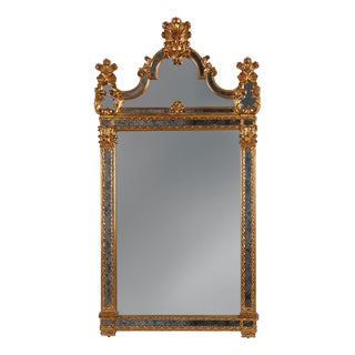 20th Century Belgian Rococo-Venetian Mirror in Gilded Wood, 1980s For Sale