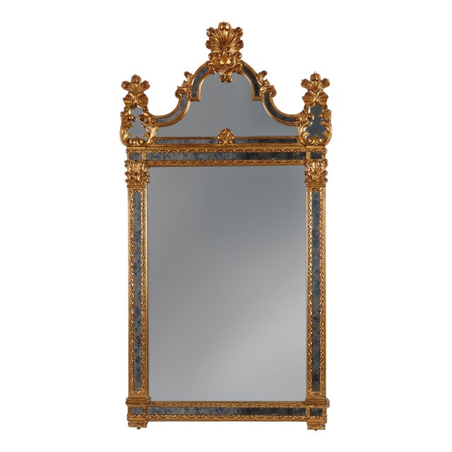20th Century Belgian Rococo-Venetian Mirror in Gilded Wood, 1980s For Sale