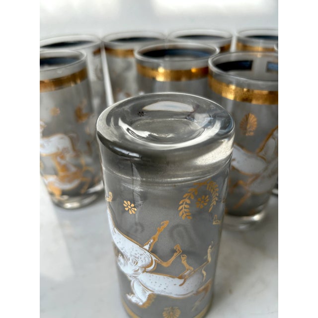 1950s Mid-Century Modern Culver Glass Ming Horse Highball Glasses- Set of 9 For Sale - Image 10 of 10