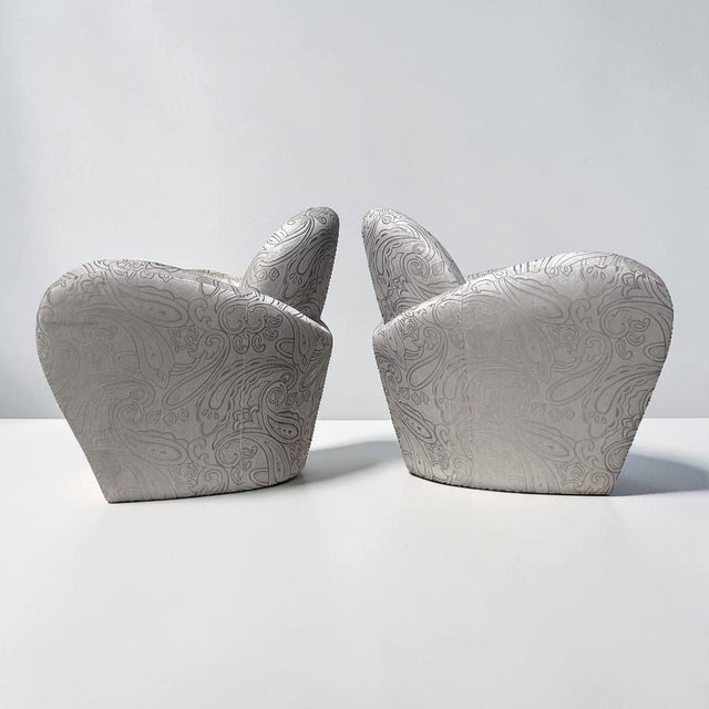 Vladimir Kagan Post Modern Swivel Chairs by Michael Wolk - a Pair For Sale - Image 4 of 7