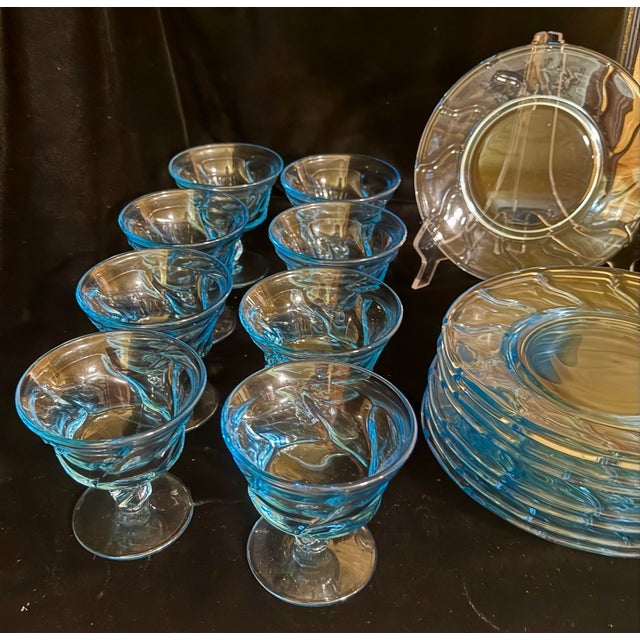 Mid-Century Modern Mid 20th Century Fostoria Jamestown Blue Glassware Set - 25 pcs For Sale - Image 3 of 12