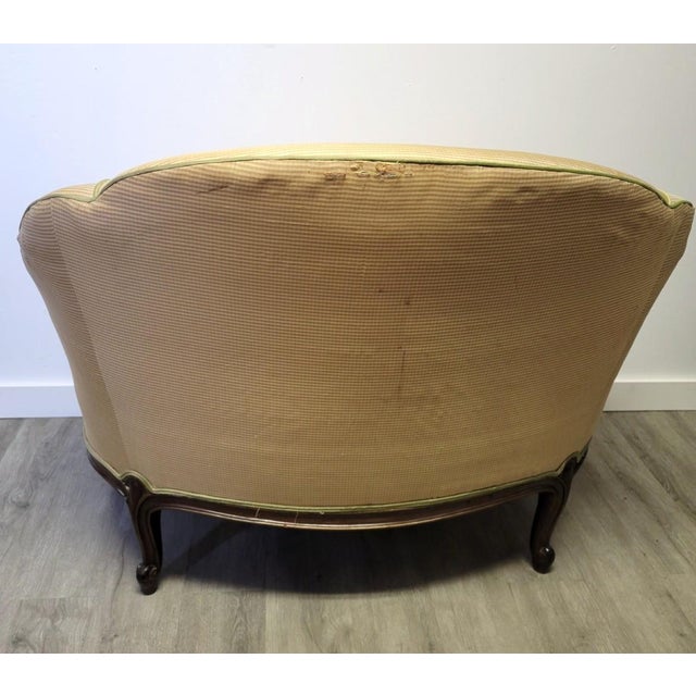 Rococo Antique French Louis XV Style Carved Walnut Settee Loveseat, Early 20th Century For Sale - Image 3 of 11