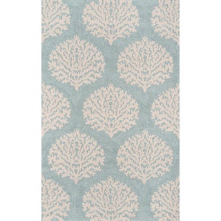 Momeni Contemporary Indoor/Outdoor Veranda Reef Rug in Blue, 3'9" x 5'9" For Sale