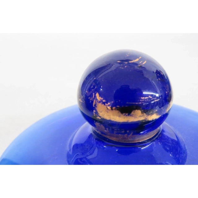 Blue Arte Italica Medici Cobalt Blue and Gold Glass Biscuit Cookie Jar With Lid For Sale - Image 8 of 13
