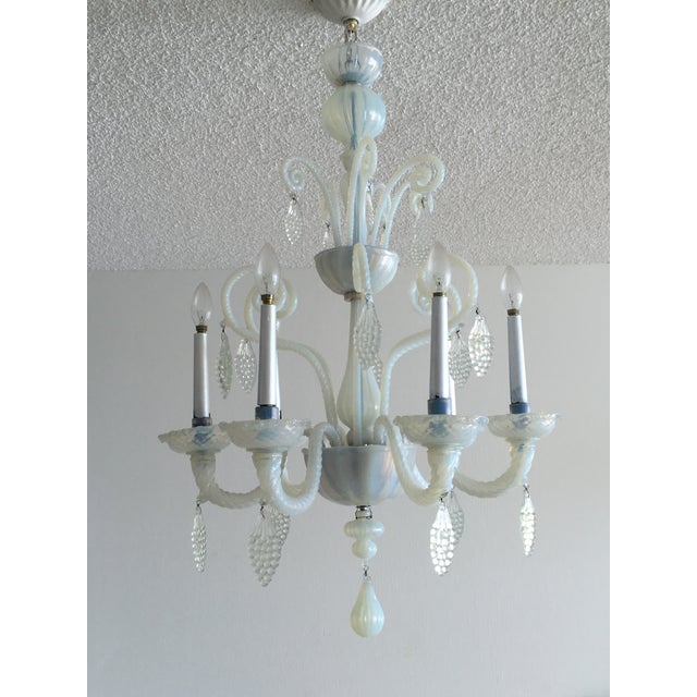 Vintage Opalescent Murano Glass Chandelier For Sale - Image 13 of 13