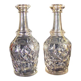 Pittsburgh Glass Bar Bottles or Decanters Bakewell Pears & Co. - A Pair For Sale