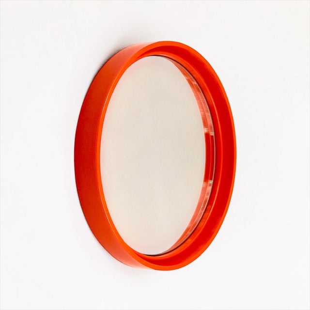 French Space Age Orange Wall Mirror from Gilac, 1970s For Sale - Image 10 of 13