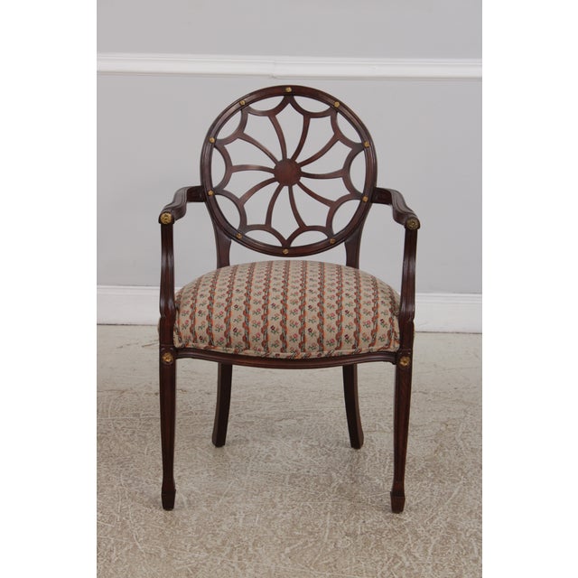 Traditional Set of 8 Spiral Back Adams Style Dining Room Chairs For Sale - Image 3 of 18