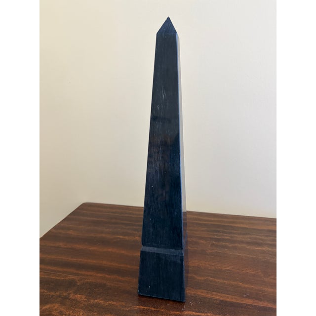 Grand Tour Neoclassical Grand Tour Solid Marble Black Obelisk For Sale - Image 3 of 6